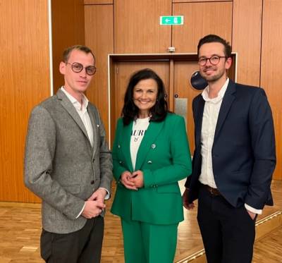 Sebastian Schmidt (Beisitzer MIT-Bergstraße), Gitta Connemann MdB (Vorsitzende der MIT-Bund), Dr. Stefan Griesheimer (stellvertretender Vorsitzender der MIT-Bergstrasse) 