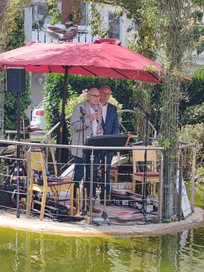 Der Ehrenvorsitzende und Vorsitzender der MIT Bergstrae, Werner Hartmann und Matthias Wilkes 